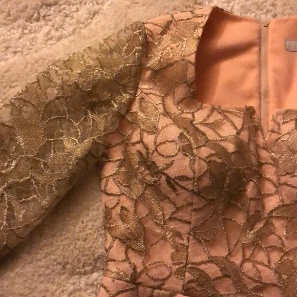 Elegant Cream Lace Peplum Dress - Picture 6 of 7